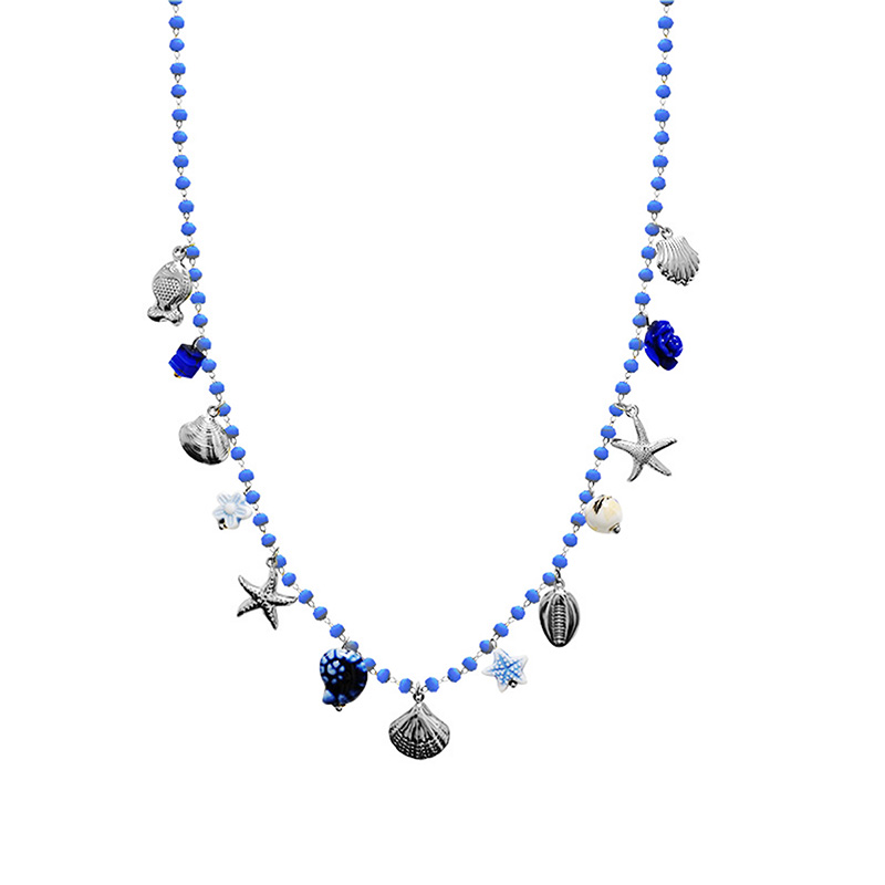 COLLANA LUNGA DI PERLINE COLORATE E CHARMS MARINI - FFJ251504C619