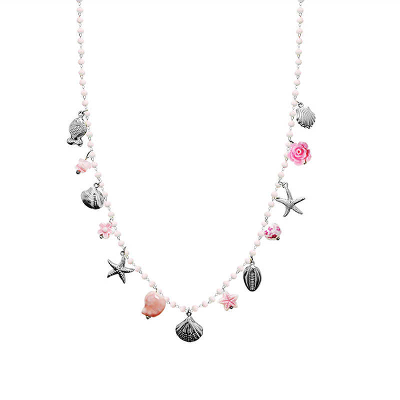 COLLANA LUNGA DI PERLINE COLORATE E CHARMS MARINI - FFJ251504C619