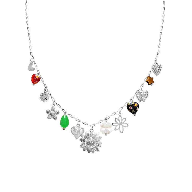 COLLANA A CATENA CON CHARMS FLOREALI - FFJ251512C601