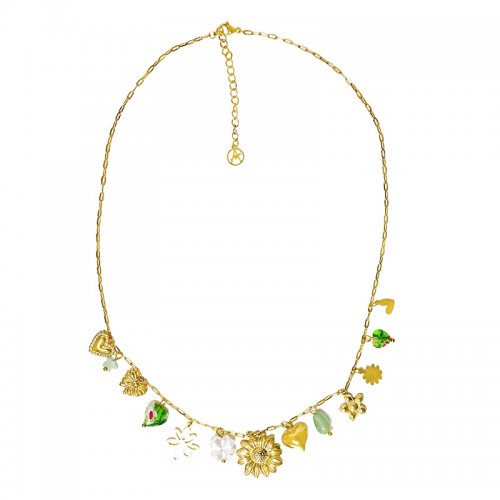 COLLANA A CATENA CON CHARMS FLOREALI - FFJ251512C601