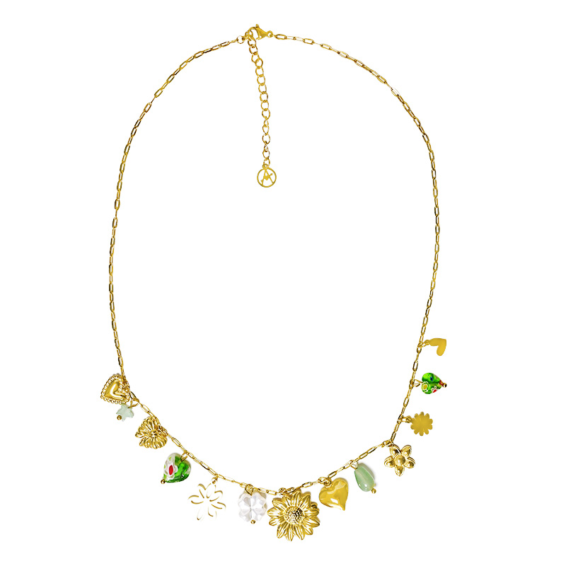 COLLANA A CATENA CON CHARMS FLOREALI - FFJ251512C601