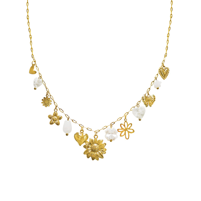 COLLANA A CATENA CON CHARMS FLOREALI - FFJ251512C601