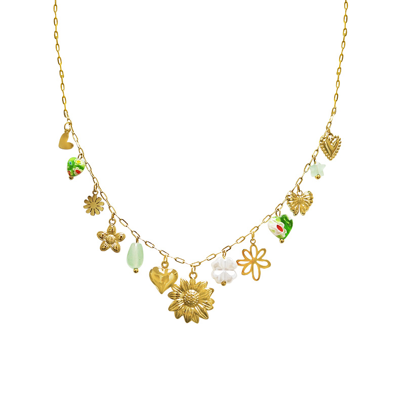 COLLANA A CATENA CON CHARMS FLOREALI - FFJ251512C601