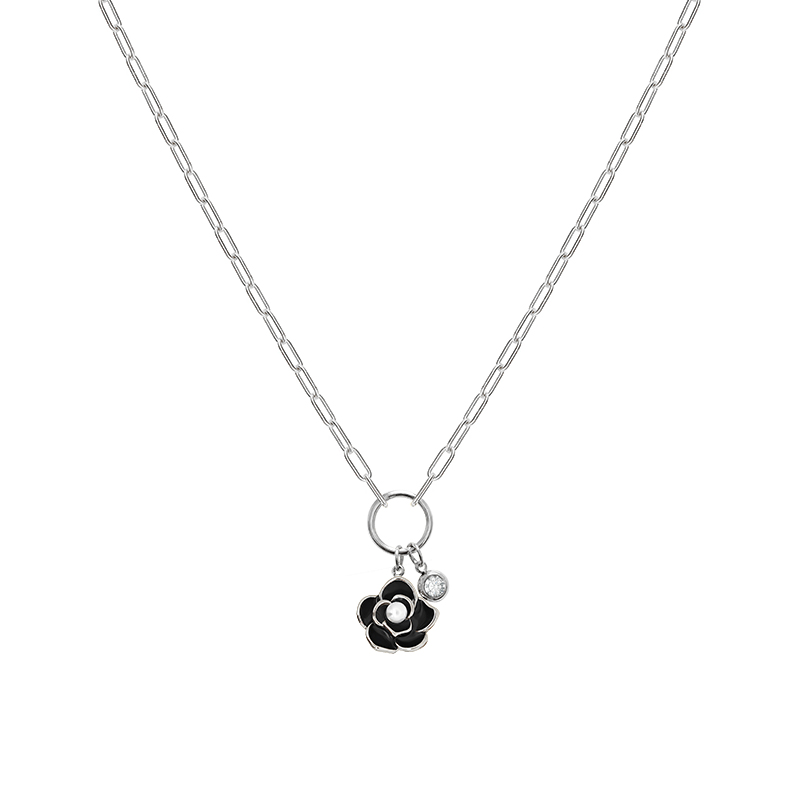 COLLANA CON PENDENTE A FIORE SMALTATO E PUNTO LUCE - FFJ2576C625