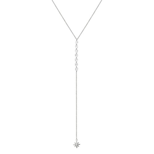 COLLANA LUNGA A Y CON ZIRCONI E CIONDOLO SOLE - FFJ2584C620