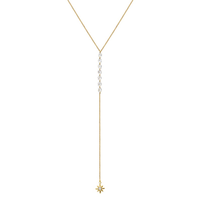 COLLANA LUNGA A Y CON ZIRCONI E CIONDOLO SOLE - FFJ2584C620