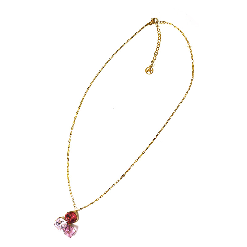 COLLANA CON CIONDOLO A TRE CRISTALLI GEOMETRICI COLORATI - FFJ2670C837