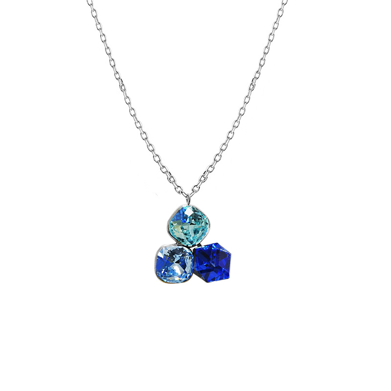 COLLANA CON CIONDOLO A TRE CRISTALLI GEOMETRICI COLORATI - FFJ2670C837