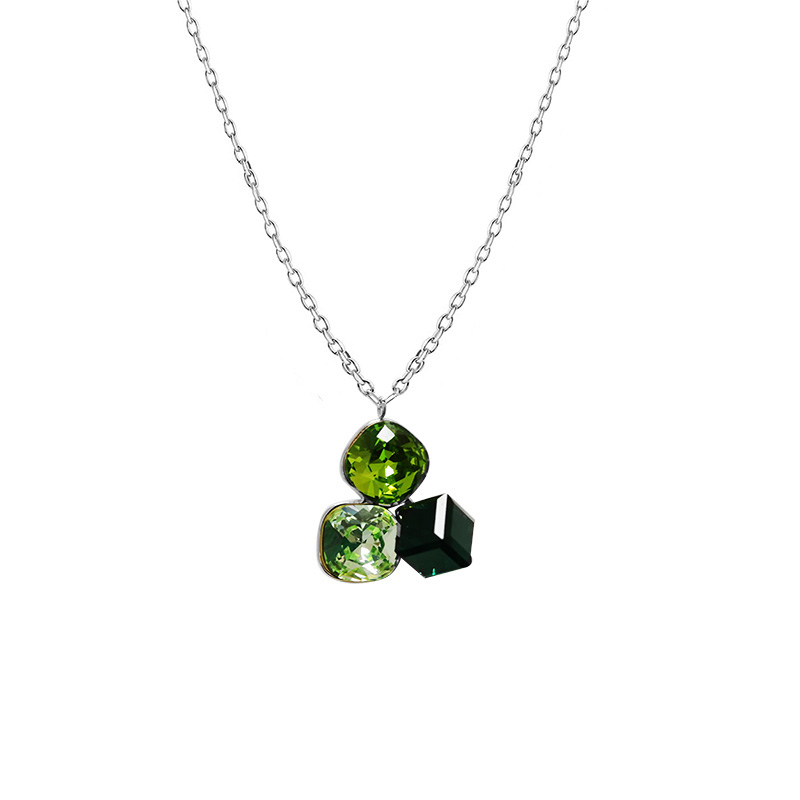 COLLANA CON CIONDOLO A TRE CRISTALLI GEOMETRICI COLORATI - FFJ2670C837