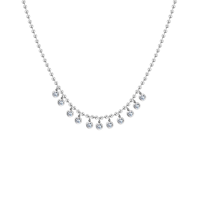 COLLANA CATENA A SFERE CON CHARM PUNTI LUCE - FFJ2694C839