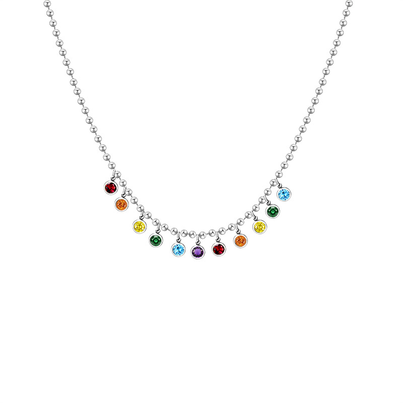 COLLANA CATENA A SFERE CON CHARM PUNTI LUCE - FFJ2694C839