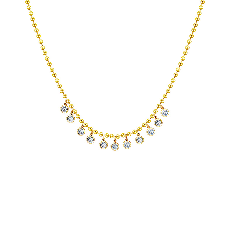 COLLANA CATENA A SFERE CON CHARM PUNTI LUCE - FFJ2694C839