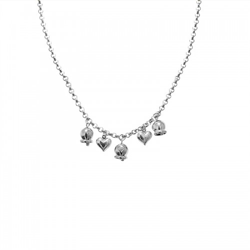 COLLANA A CATENA CON CHARMS CAMPANELLO E CUORE - FJ24100B732