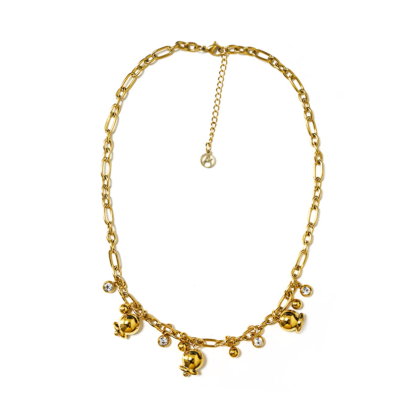 COLLANA A CATENA CON CHARMS CAMPANELLO E PUNTO LUCE - FJ24108B730 COLLANA A CATENA CON CHARMS CAMPANELLO E PUNTO LUCE - FJ24108B730
