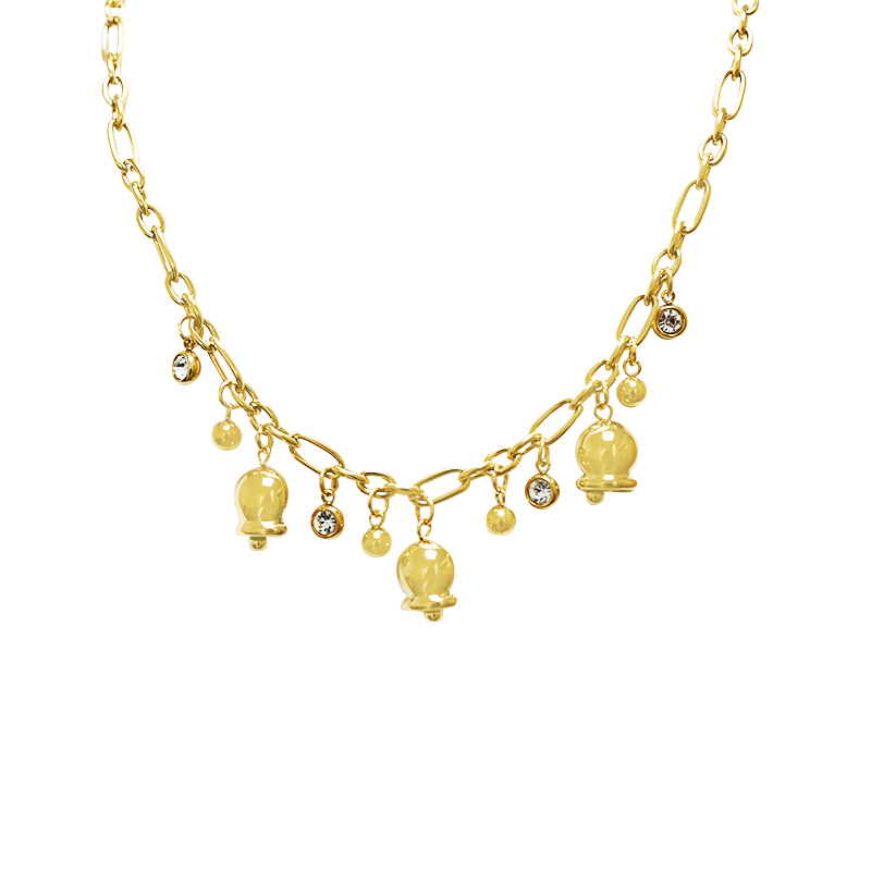 COLLANA A CATENA CON CHARMS CAMPANELLO E PUNTO LUCE - FJ24108B730 COLLANA A CATENA CON CHARMS CAMPANELLO E PUNTO LUCE - FJ24108B730