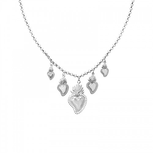 COLLANA A CATENA CON CHARMS CUORE SACRO - FJ24116B737