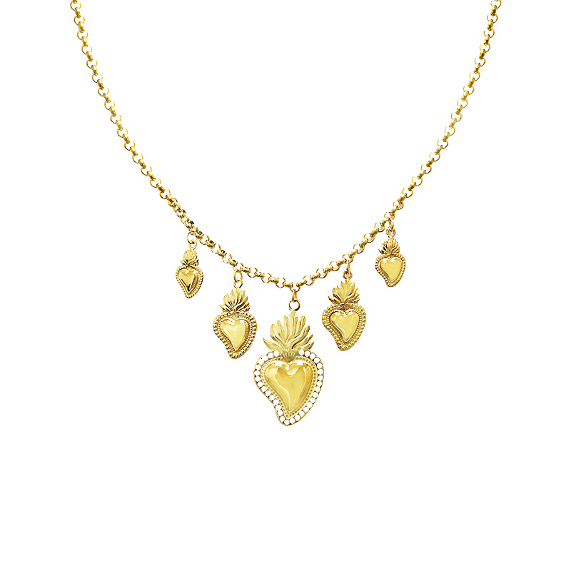 COLLANA A CATENA CON CHARMS CUORE SACRO - FJ24116B737 COLLANA A CATENA CON CHARMS CUORE SACRO - FJ24116B737