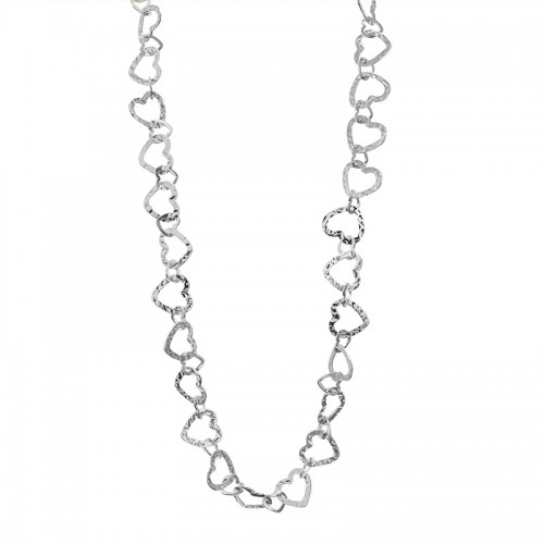 COLLANA LUNGA CATENA A CUORI MARTELLATI - FJ24196B553