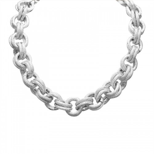 COLLANA GIROCOLLO CATENA GROSSA A MAGLIA DOPPIO CERCHIO - FJ24712B511