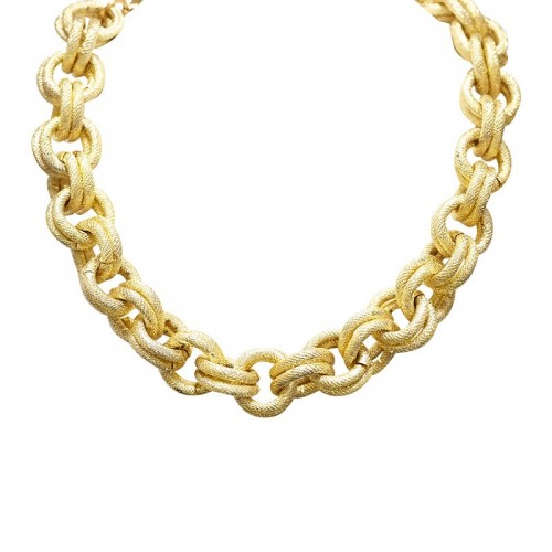 COLLANA GIROCOLLO CATENA GROSSA A MAGLIA DOPPIO CERCHIO - FJ24712B511