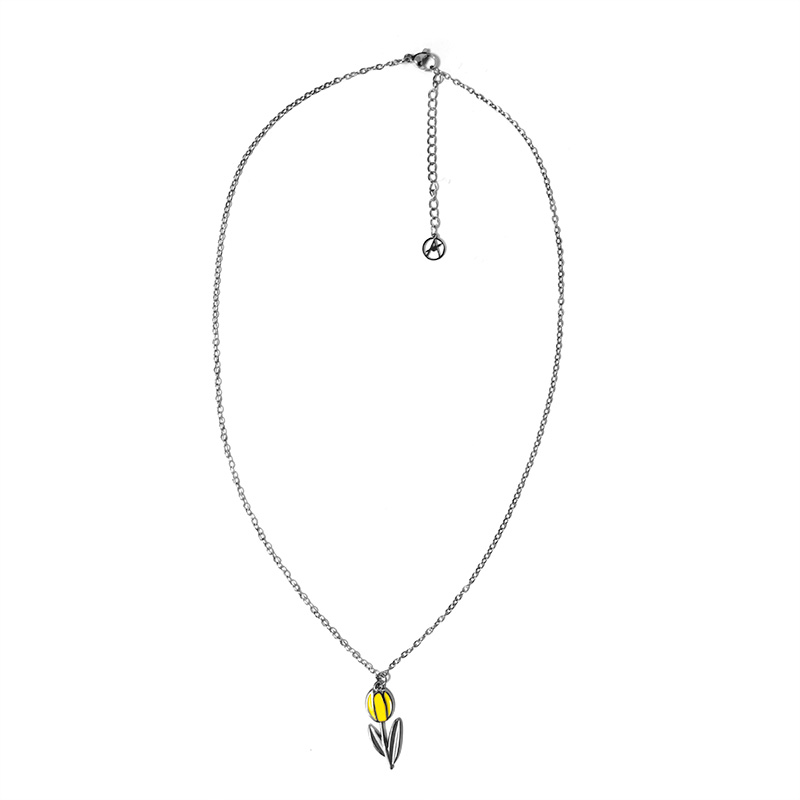 COLLANA CON PENDENTE TULIPANO IN SMALTO COLORATO - FJ2642D044