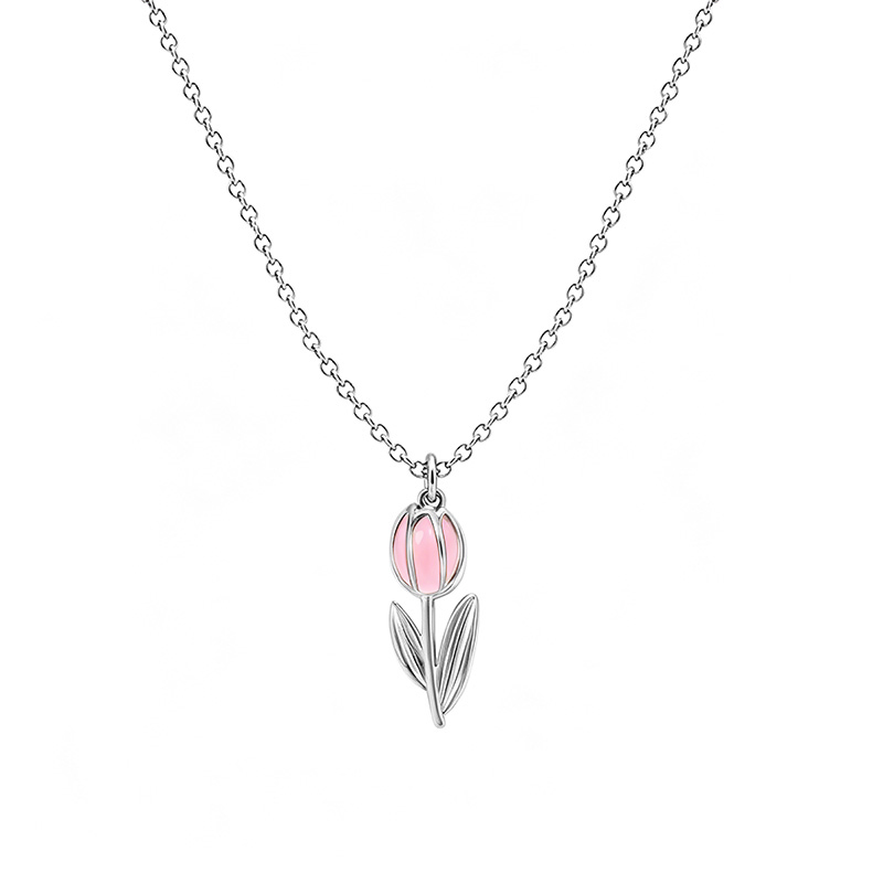 COLLANA CON PENDENTE TULIPANO IN SMALTO COLORATO - FJ2642D044