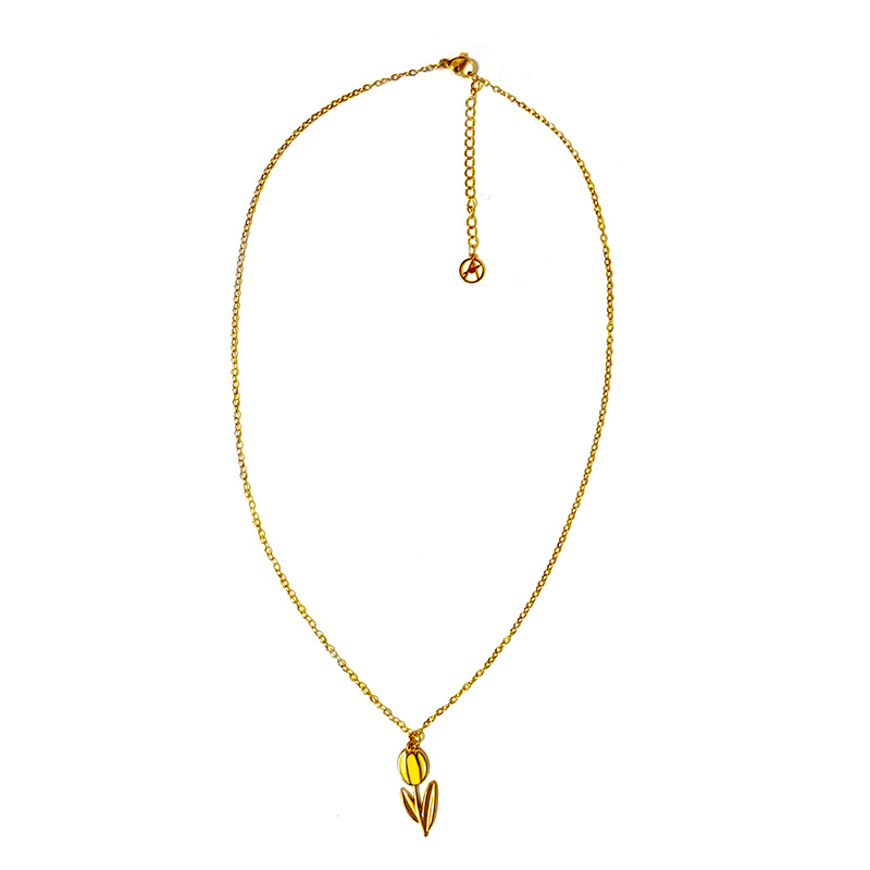 COLLANA CON PENDENTE TULIPANO IN SMALTO COLORATO - FJ2642D045