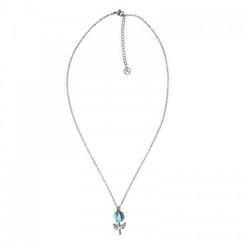 COLLANA CON PENDENTE TULIPANO IN SMALTO COLORATO E STRASS - FJ2644D040