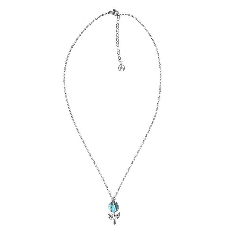 COLLANA CON PENDENTE TULIPANO IN SMALTO COLORATO E STRASS - FJ2644D040