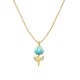 COLLANA CON PENDENTE TULIPANO IN SMALTO COLORATO E STRASS - FJ2644D41