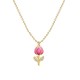 COLLANA CON PENDENTE TULIPANO IN SMALTO COLORATO E STRASS - FJ2644D41