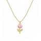 COLLANA CON PENDENTE TULIPANO IN SMALTO COLORATO E STRASS - FJ2644D41