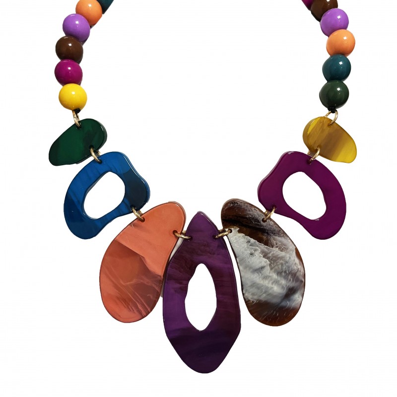 COLLANA IN RESINA CON PERLINE - FT23144E401