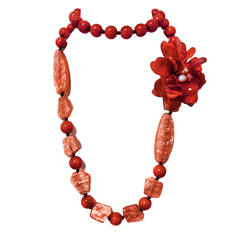 COLLANA LUNGA CON FIORE IN RESINA - FT23224E388 COLLANA LUNGA CON FIORE IN RESINA - FT23224E388