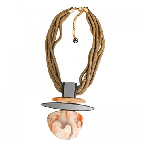 COLLANA IN CORDA CON PENDENTE IN RESINA - FT24128A474