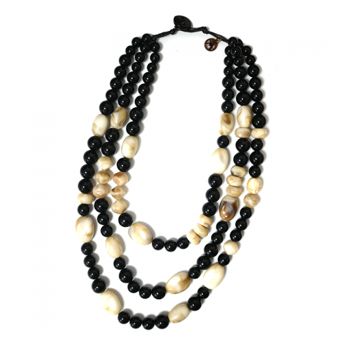 COLLANA DI PERLINE IN RESINA A TRE FILI - FT24144B620