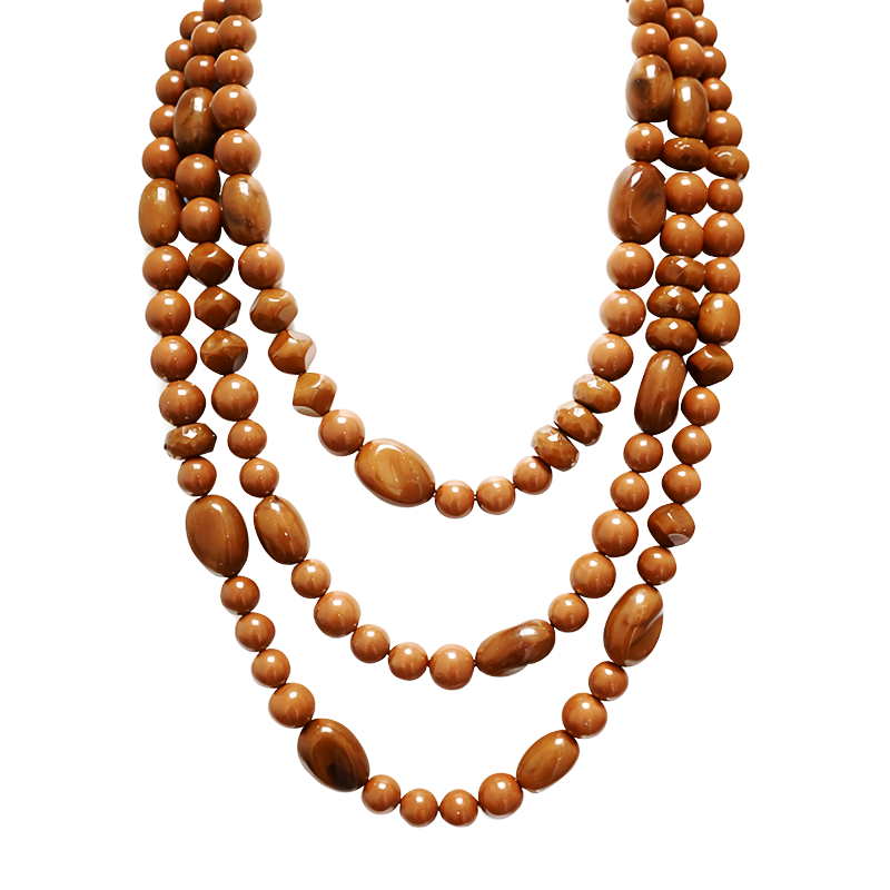 COLLANA DI PERLINE IN RESINA A TRE FILI - FT24144B620 COLLANA DI PERLINE IN RESINA A TRE FILI - FT24144B620