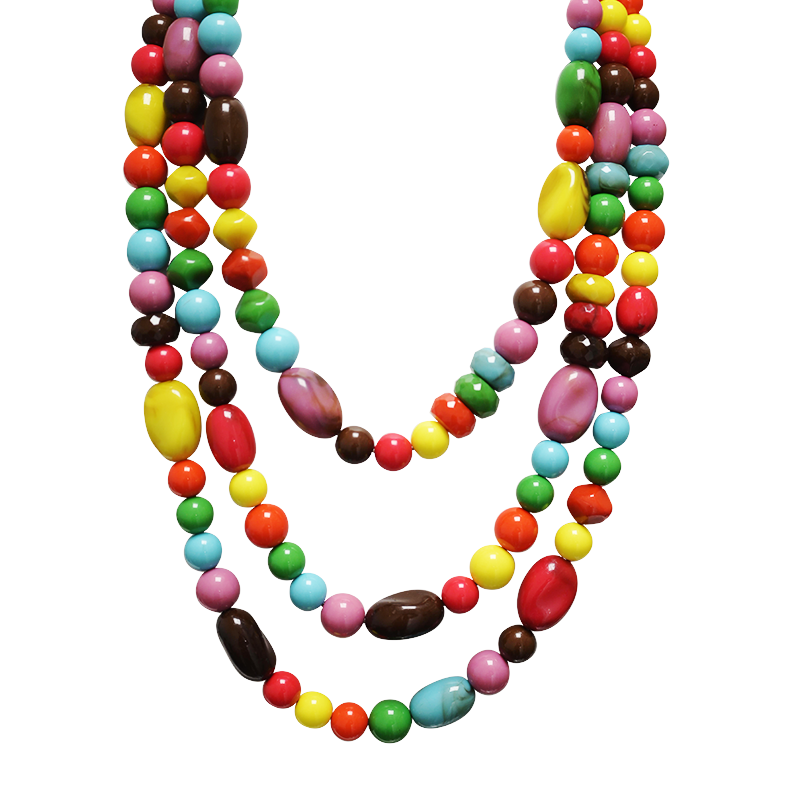 COLLANA DI PERLINE IN RESINA A TRE FILI - FT24144B620 COLLANA DI PERLINE IN RESINA A TRE FILI - FT24144B620