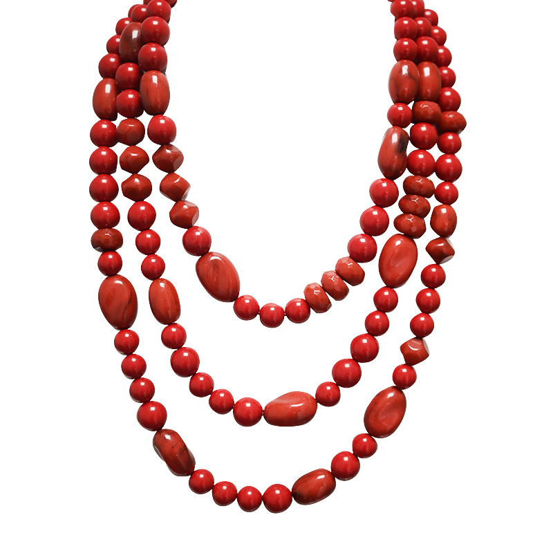 COLLANA DI PERLINE IN RESINA A TRE FILI - FT24144B620 COLLANA DI PERLINE IN RESINA A TRE FILI - FT24144B620