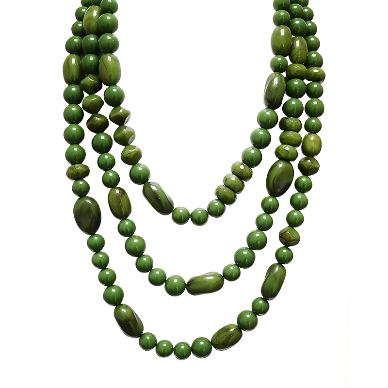COLLANA DI PERLINE IN RESINA A TRE FILI - FT24144B620 COLLANA DI PERLINE IN RESINA A TRE FILI - FT24144B620