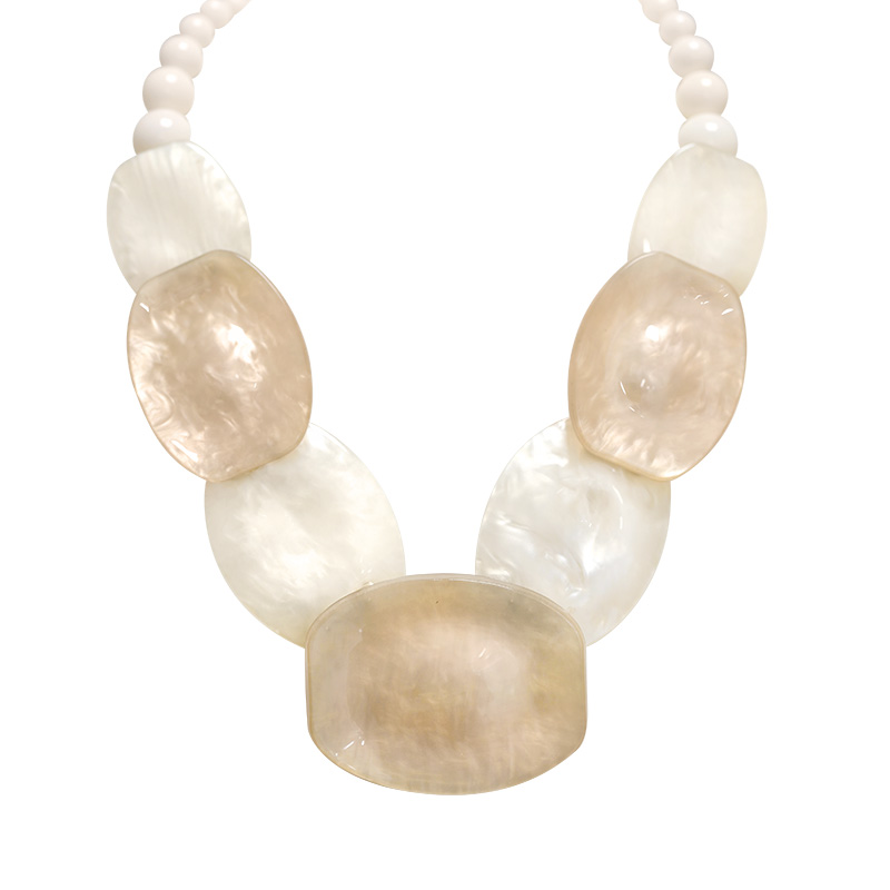 COLLANA CON PERLINE E DISCHI PIATTI IN RESINA - FT24144B985