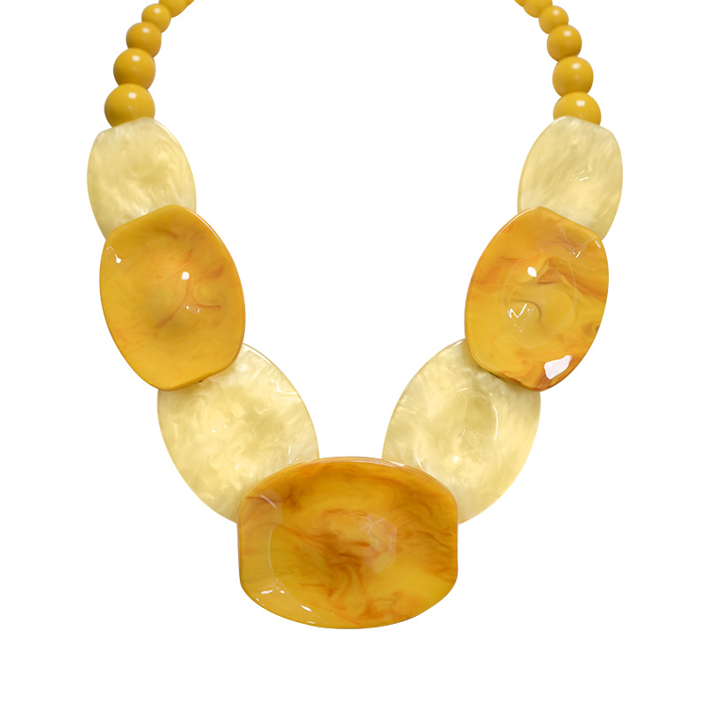 COLLANA CON PERLINE E DISCHI PIATTI IN RESINA - FT24144B985