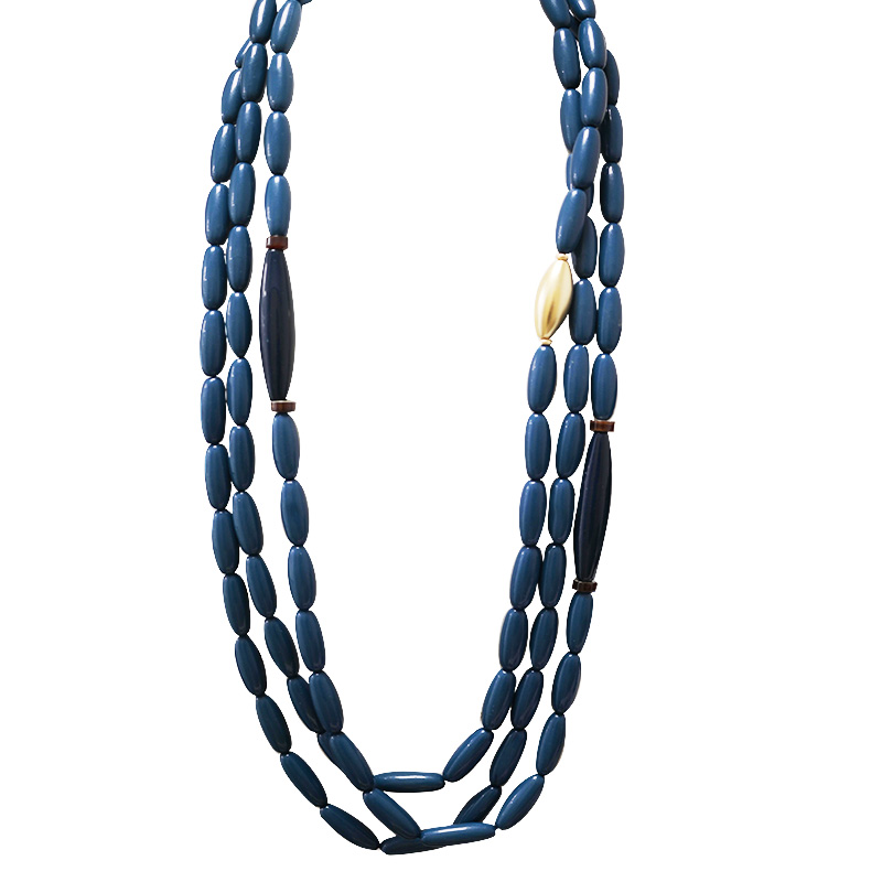 COLLANA LUNGA DI PERLINE IN RESINA A TRE FILI - FT24148B621 COLLANA LUNGA DI PERLINE IN RESINA A TRE FILI - FT24148B621