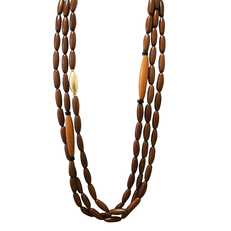 COLLANA LUNGA DI PERLINE IN RESINA A TRE FILI - FT24148B621 COLLANA LUNGA DI PERLINE IN RESINA A TRE FILI - FT24148B621