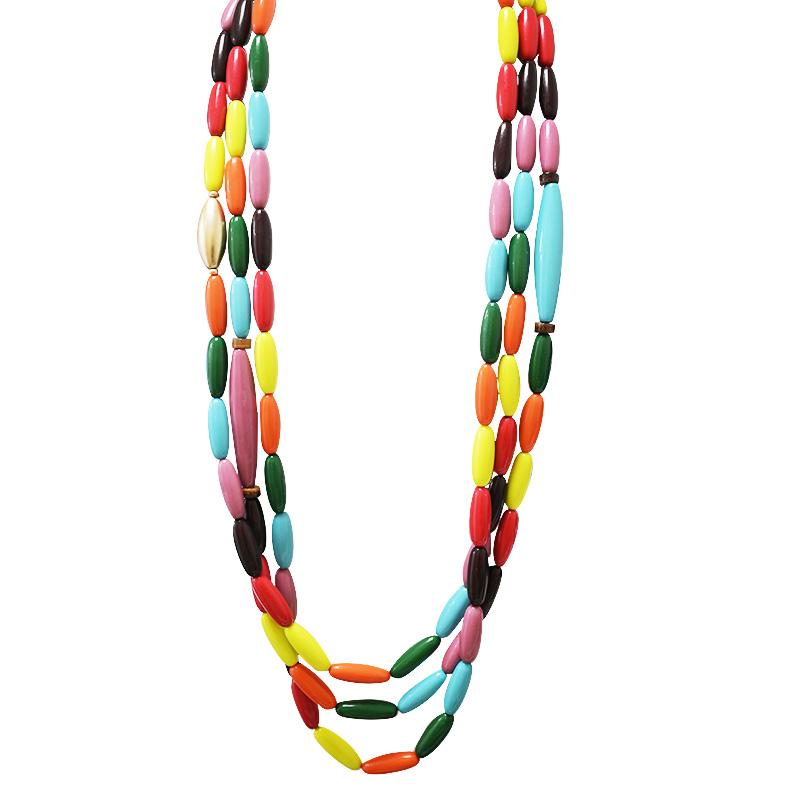 COLLANA LUNGA DI PERLINE IN RESINA A TRE FILI - FT24148B621 COLLANA LUNGA DI PERLINE IN RESINA A TRE FILI - FT24148B621