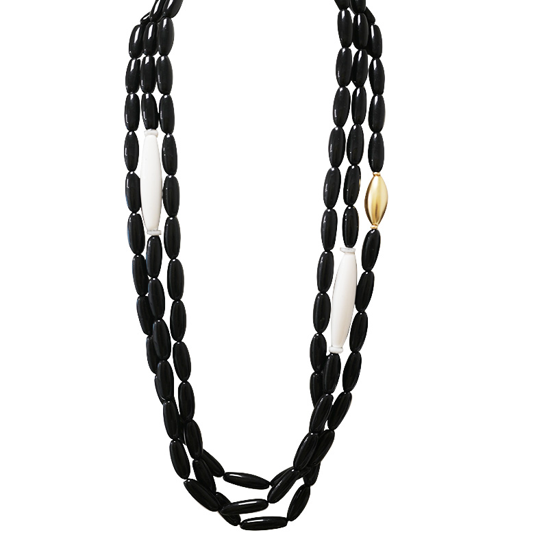 COLLANA LUNGA DI PERLINE IN RESINA A TRE FILI - FT24148B621 COLLANA LUNGA DI PERLINE IN RESINA A TRE FILI - FT24148B621