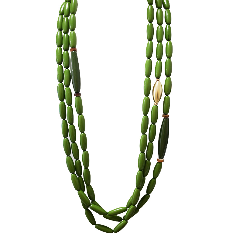 COLLANA LUNGA DI PERLINE IN RESINA A TRE FILI - FT24148B621 COLLANA LUNGA DI PERLINE IN RESINA A TRE FILI - FT24148B621