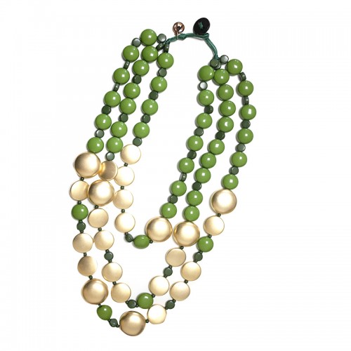 COLLANA DI PERLINE IN RESINA A TRE FILI - FT24152B619