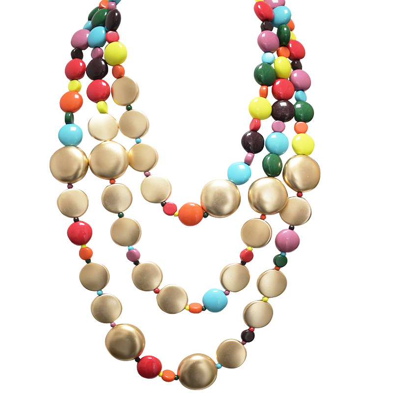 COLLANA DI PERLINE IN RESINA A TRE FILI - FT24152B619