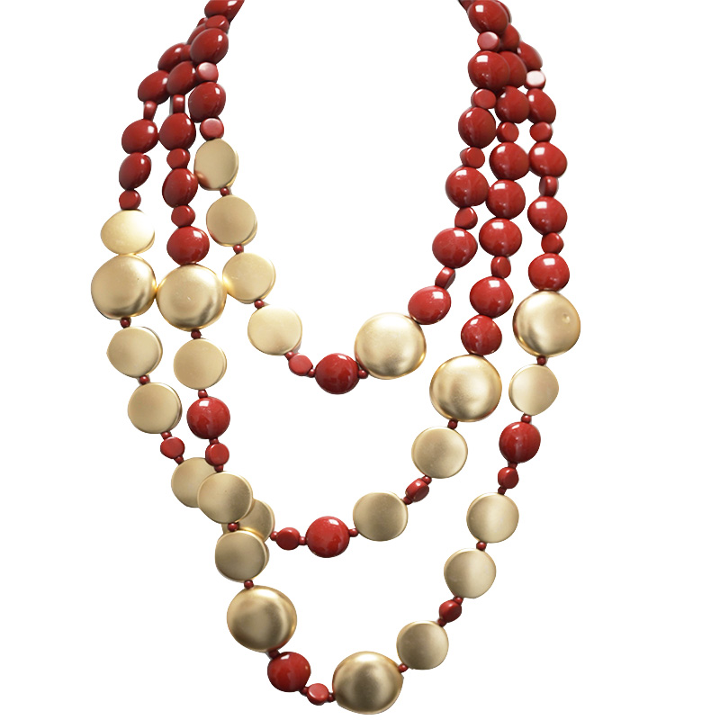 COLLANA DI PERLINE IN RESINA A TRE FILI - FT24152B619